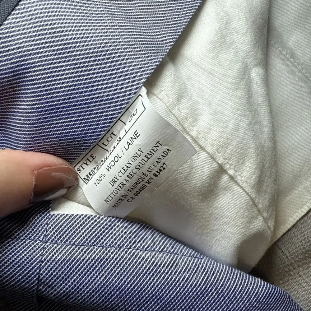 Ballin Pants Mens 36x28.5 Tan Gray Plaid Wool Dress Pants Comfort EZE Canada - Picture 8 of 16